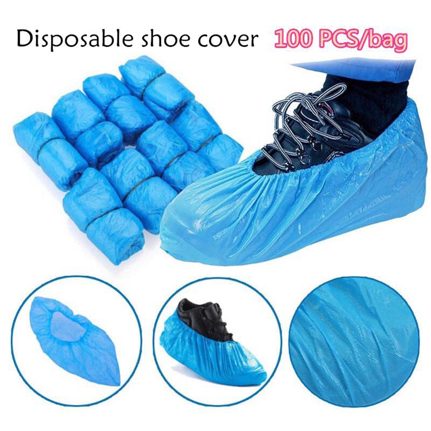 Type Plastic Elastic Top Disposable Shoe Cover for Rainy Season (50 Pairs) - Bhavnagar Deodap