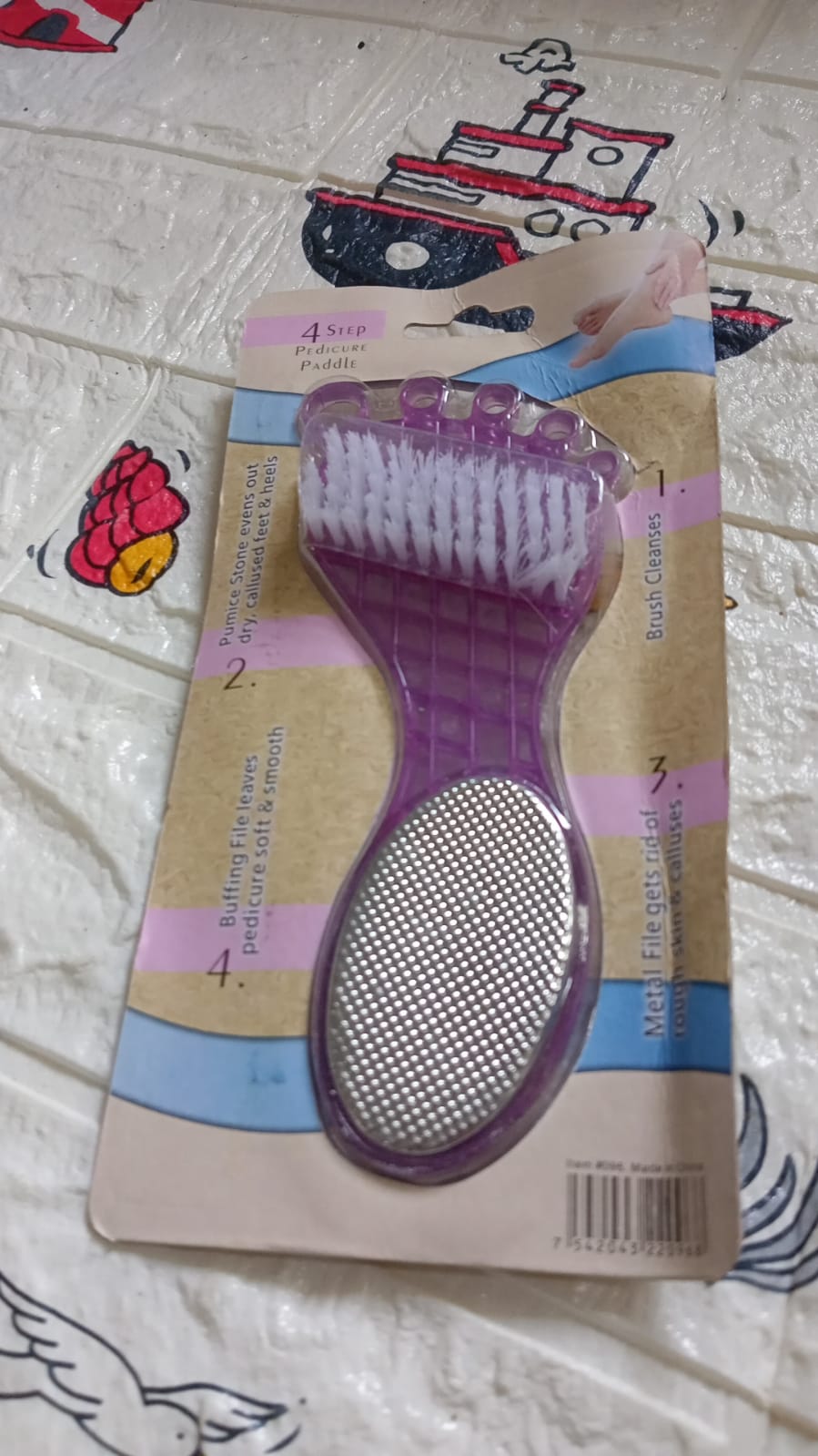 4 in 1 Pedicure Tool for Rough & Dry Feet Dual-Sided with Pumice Stone Soft Brush Steel Scrubber & Emery File Softens Hard Foot Corns & Calluses Cleanses & Smoothens Dull Feet - Bhavnagar Deodap