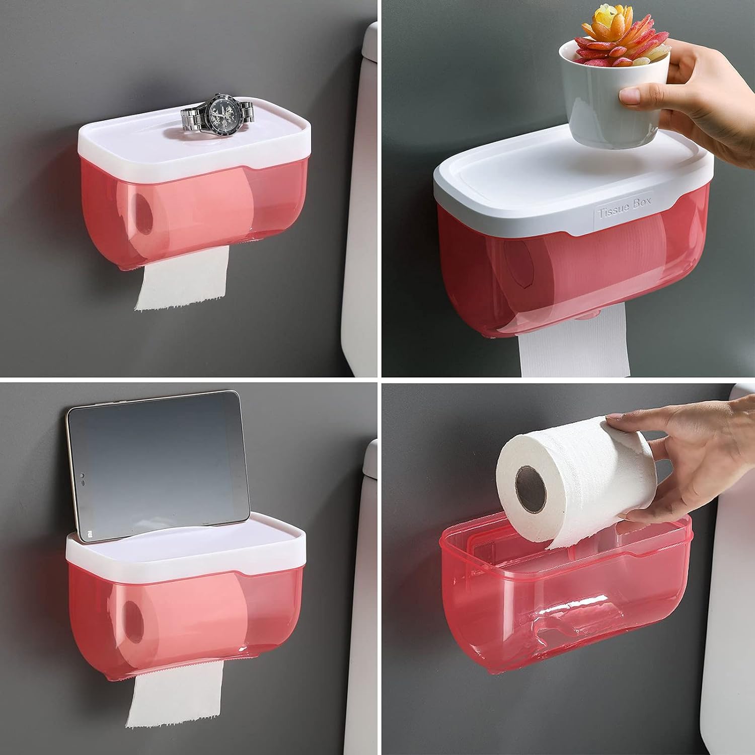 2-in-1 Bathroom Tissue Dispenser & Phone Holder (Self-Adhesive, Waterproof) - Bhavnagar Deodap