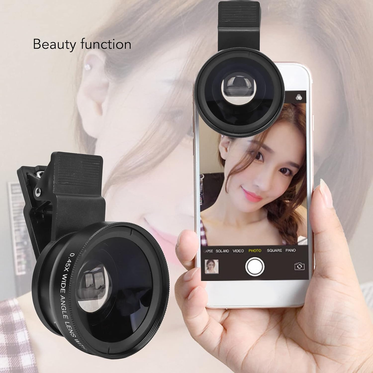 Camera Lens External Phone Lens Phone Camera Lens 0.45X Universal Ultra Wide Angle 12.5X Beauty Function External Lens Camera Accessories for Take Pictures, most Android Smartphone - Bhavnagar Deodap