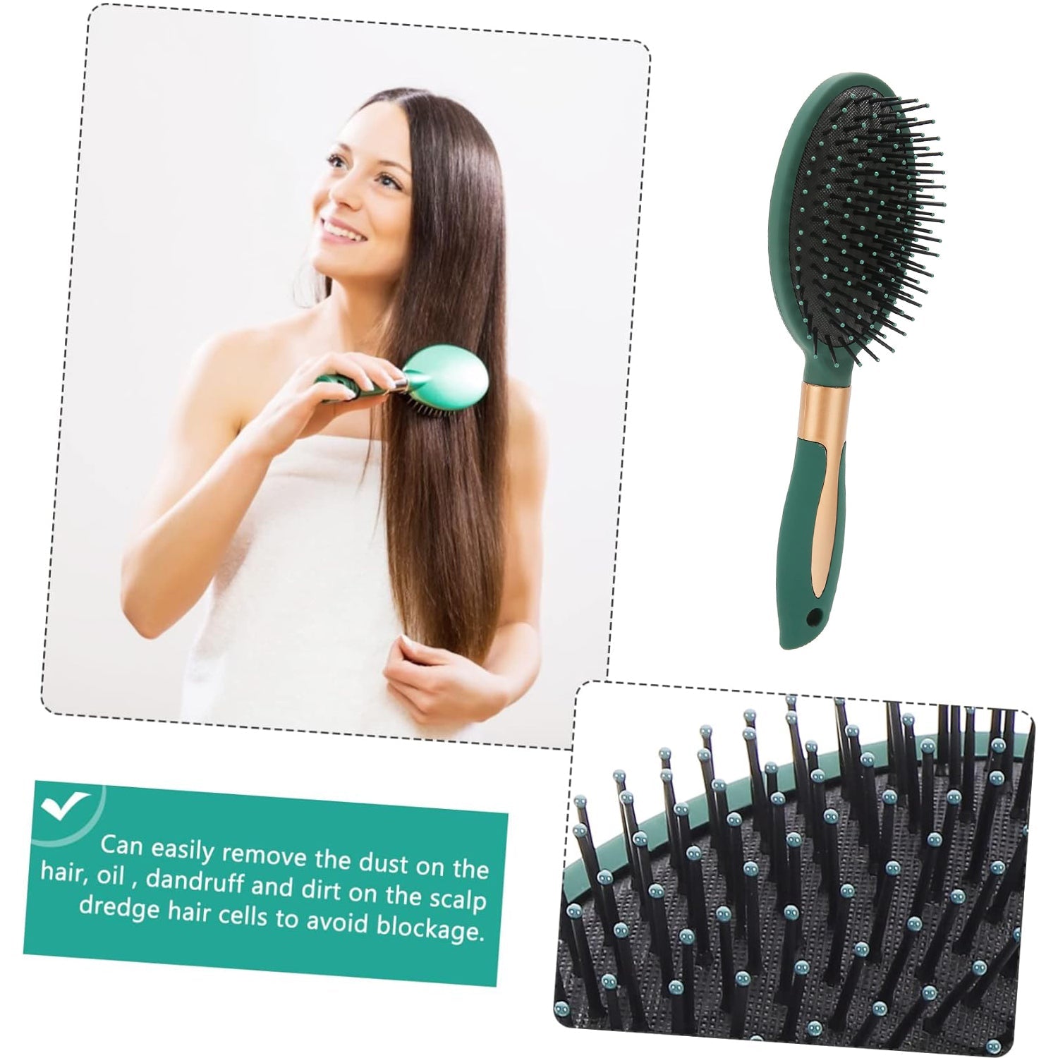 Massage Comb, Air Cushion Massage Hair Brush Ergonomic Matt Disappointment for Straight Curly Hair Cushion Curly Hair Comb for All Hair Types, Home Salon DIY Hairdressing Tool  (1 Pc) - Bhavnagar Deodap