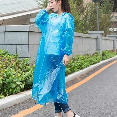 Portable Adult Rain Coat, Raincoat Waterproof Button Cardigan Portable Raincoat  Adult Outdoor Traveling Plastic Material Raincoat/Rain wear/Rain Suit for Outdoor Accessory (1pc) - Bhavnagar Deodap