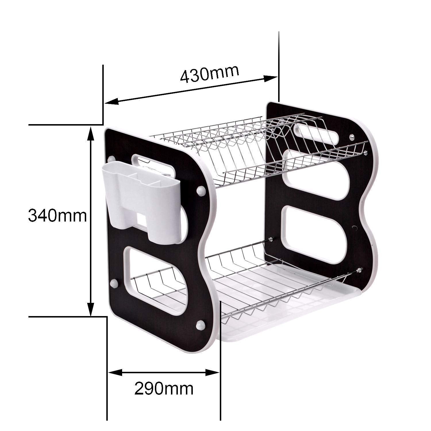 DISH DRAINER TWO LAYER DISH DRYING RACK WITH DRAIN BOARD - Bhavnagar Deodap