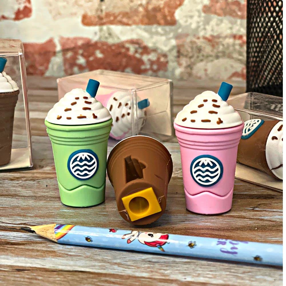 2In1 3D Cute Coffee Or Ice cream Shape sharpner Like Rotary Manual Pencil Sharpener for Kids  Ice Cream Style Office School Supplies, Back to School Gift for Students,Kids Educational Stationary kit, B'Day Return Gift (1 Pc) - Bhavnagar Deodap