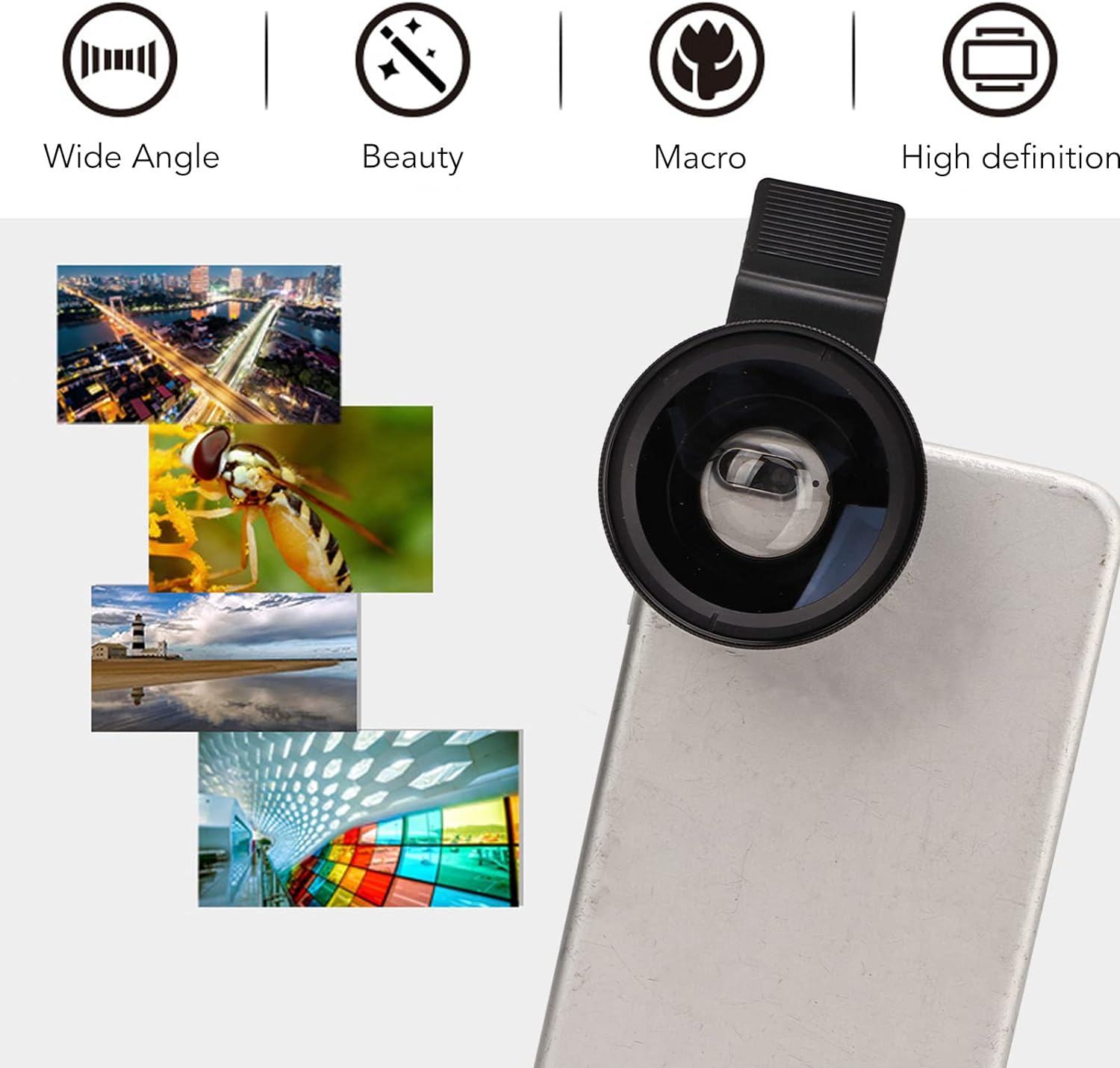 Camera Lens External Phone Lens Phone Camera Lens 0.45X Universal Ultra Wide Angle 12.5X Beauty Function External Lens Camera Accessories for Take Pictures, most Android Smartphone - Bhavnagar Deodap