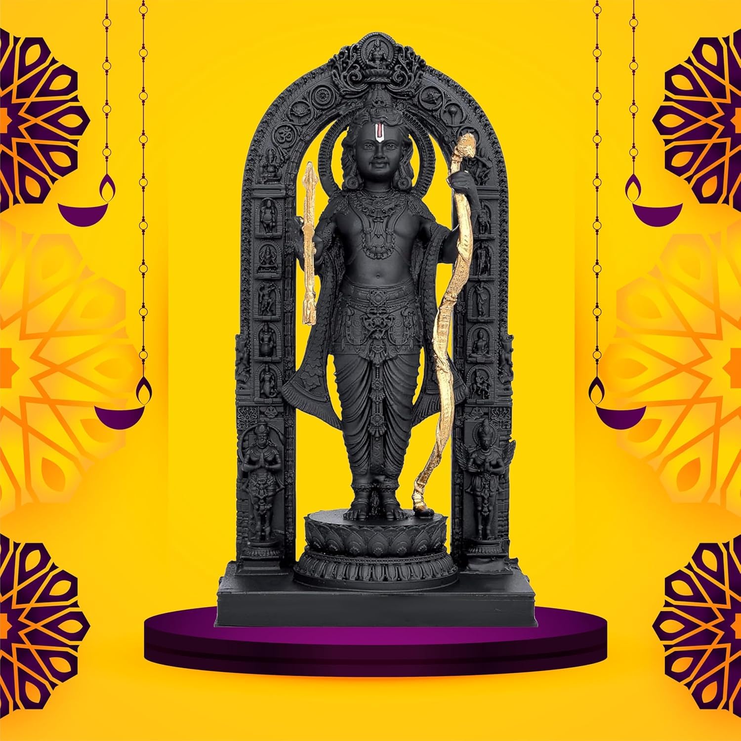 3D Resin Ram Lalla Murti Ayodhya Idol Statue, Ayodhya ram mandir Statue, for Temple, for Gifting, Home Decor Decoration