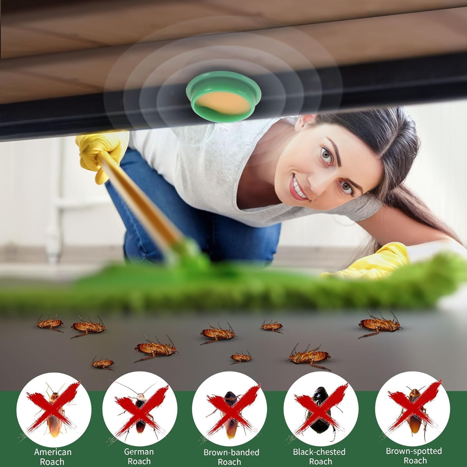 Natural Cockroach Killer for Kitchens, Bathrooms, and Cabinets, cockroach killer gel, roach repellent for cockroach, for Indoor Cockroach Control, Insect Control (6)