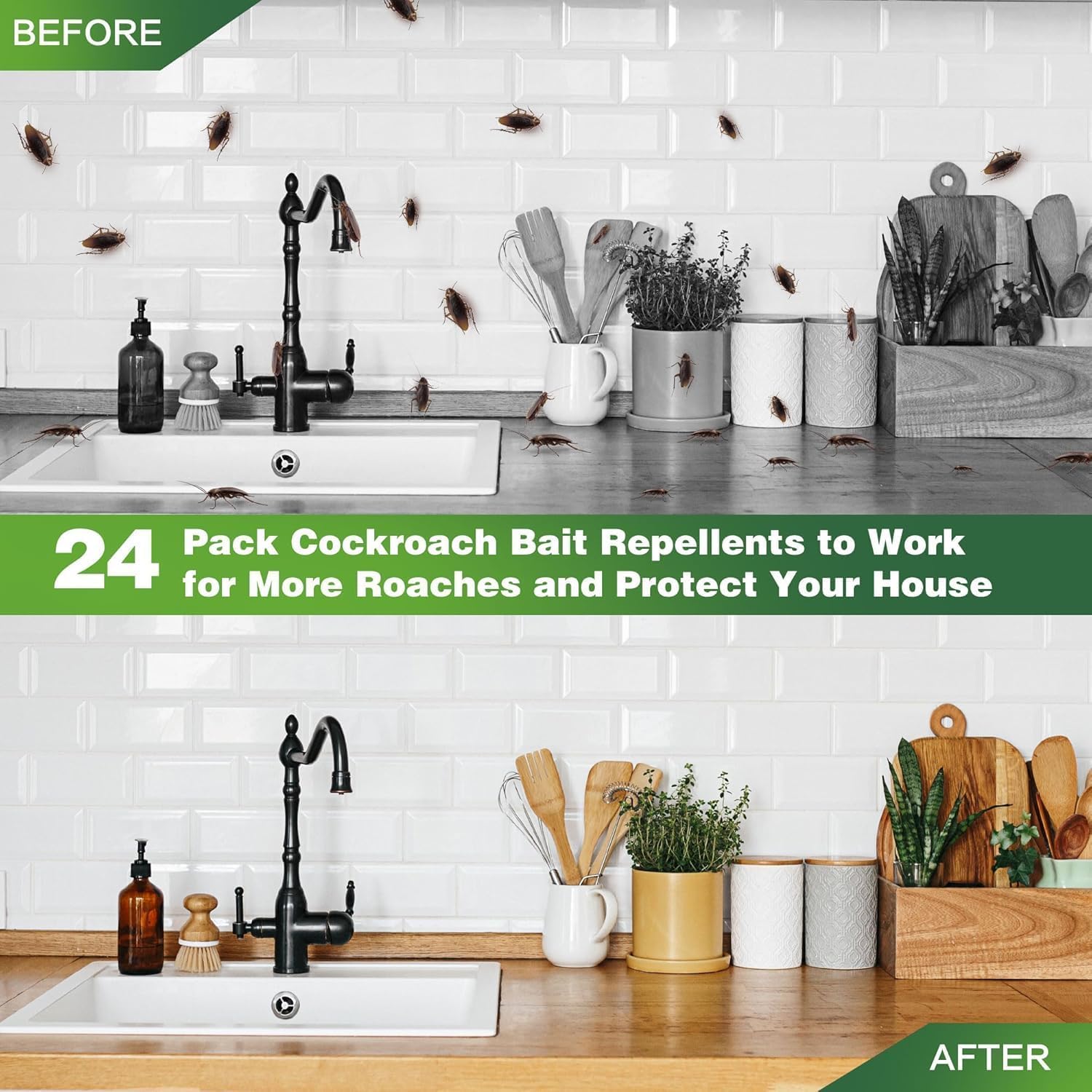 Natural Cockroach Killer for Kitchens, Bathrooms, and Cabinets, cockroach killer gel, roach repellent for cockroach, for Indoor Cockroach Control, Insect Control (6)