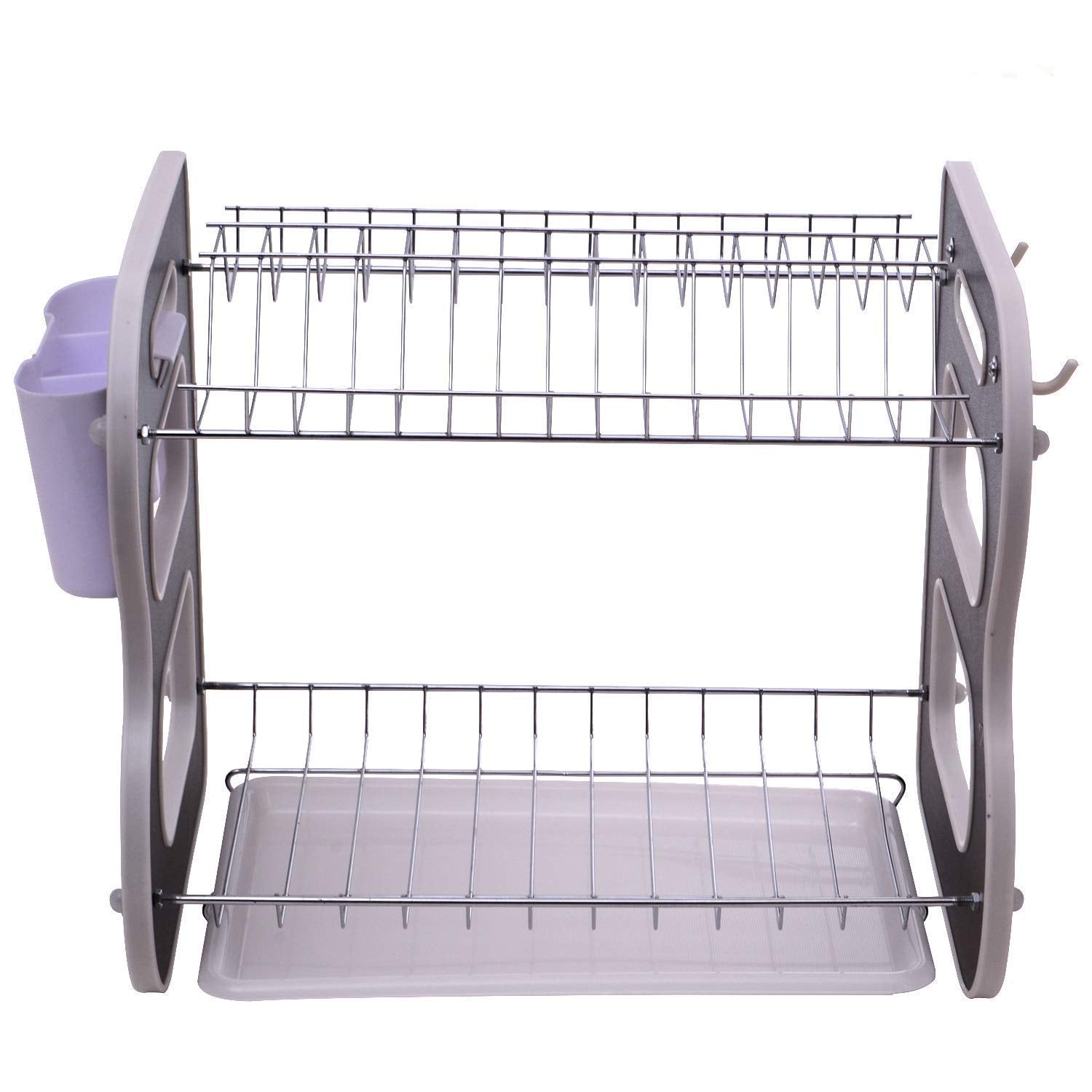 DISH DRAINER TWO LAYER DISH DRYING RACK WITH DRAIN BOARD - Bhavnagar Deodap