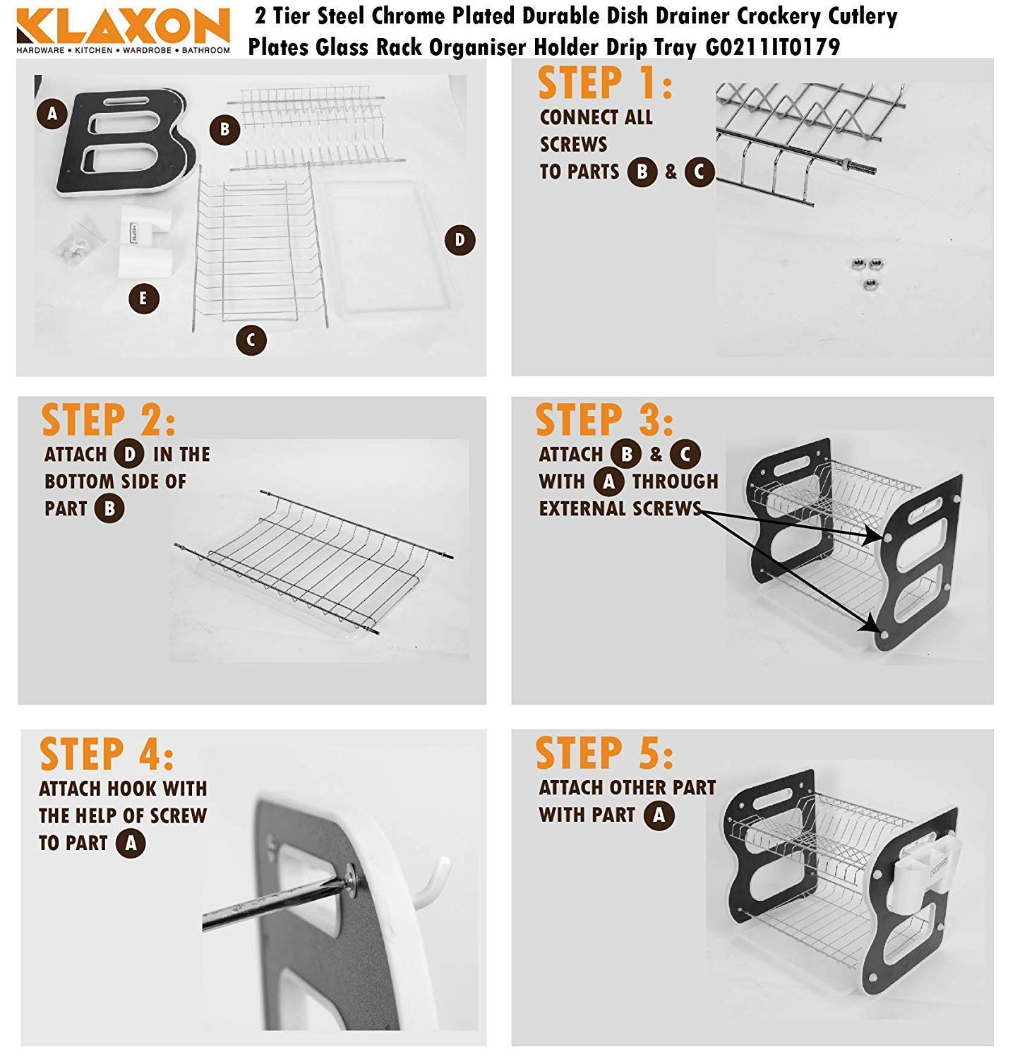 DISH DRAINER TWO LAYER DISH DRYING RACK WITH DRAIN BOARD - Bhavnagar Deodap