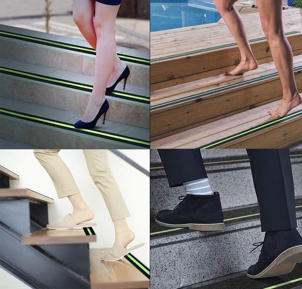 Anti Slip Grip Tape, Non-slip Traction Tapes with Glow in the Dark Reduce the Risk of Slipping for Indoor or Outdoor Stair Tread Step and Other Slippery Surfaces - Keeps You Safe, 2 Inch x 10Feet