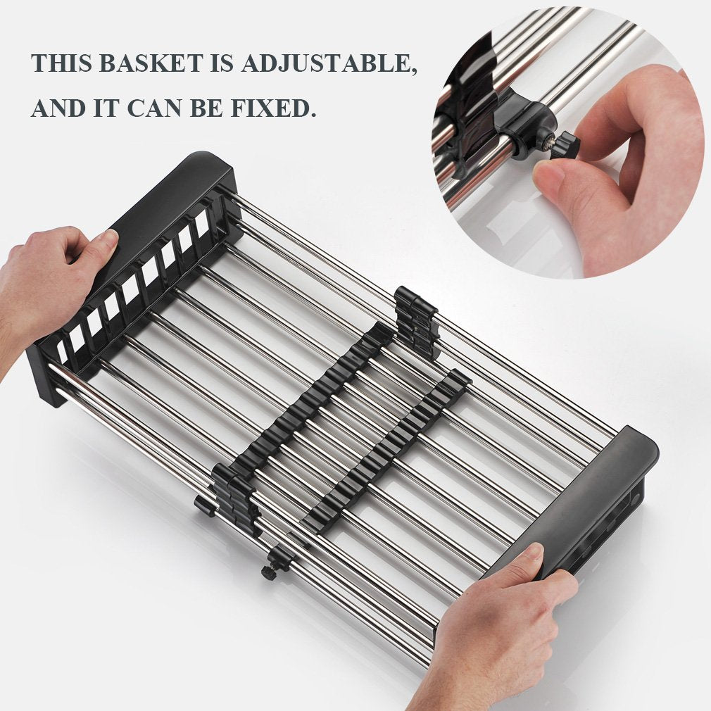 Stainless Steel Expandable Kitchen Sink Dish Drainer - Bhavnagar Deodap