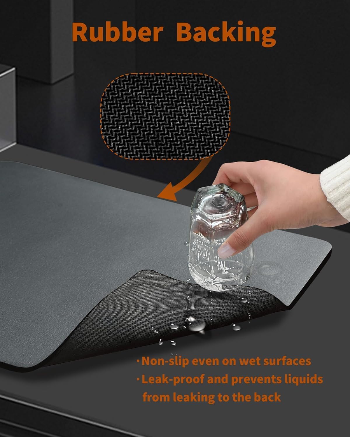 Kitchen Mat for Wet Utensil, Utensil Drying mat, Dish Drying Mat, Water Absorbing mat for Kitchen, Kitchen Super Absorbent Draining mat - Bhavnagar Deodap