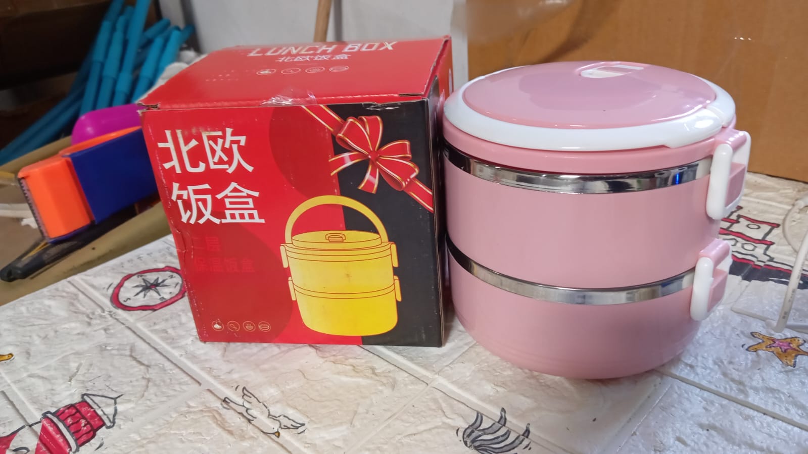 Doraemon 2layer Lunch Box Steel High Quality  2 Layer Tiffin Box For Home , Office & School Use - Bhavnagar Deodap