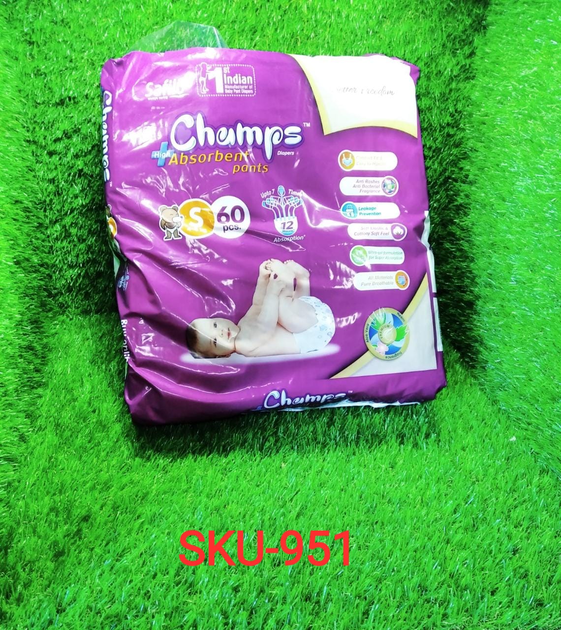 Premium Champs High Absorbent Pant Style Diaper Small, Medium and Large Size Diaper - Bhavnagar Deodap