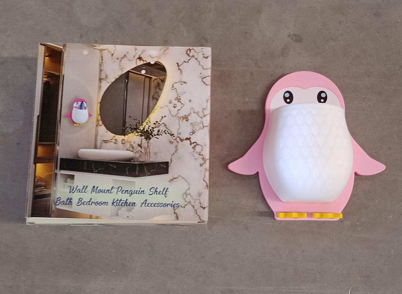 Penguin Storage Box, Adhesive Remote Case, Electric Toothbrushes Holder, Universal Controller Holder, Wall Nightstand, Office Plastic Wall Mount - Bhavnagar Deodap