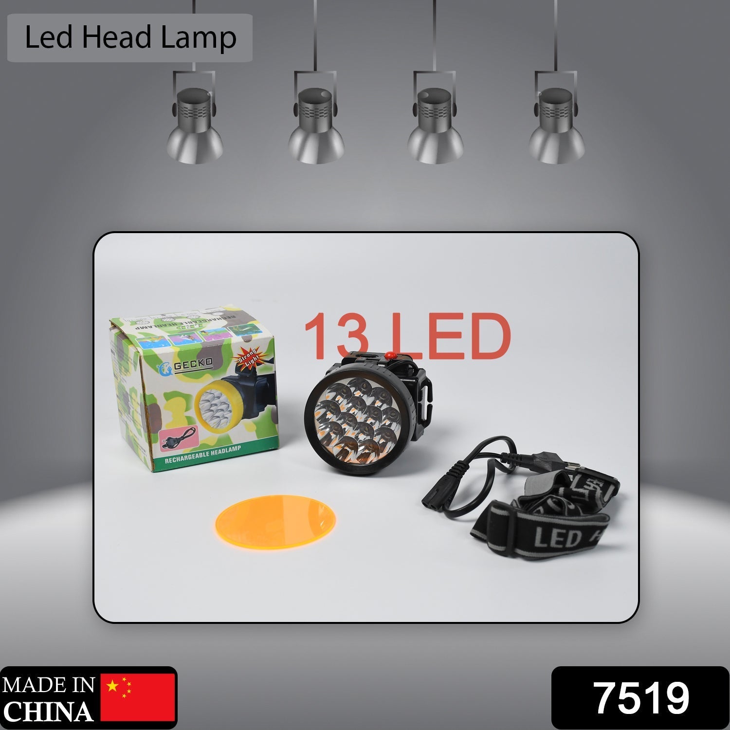 HEAD LAMP 13 LED LONG RANGE RECHARGEABLE HEADLAMP ADJUSTMENT LAMP USE FOR FARMERS, FISHING, CAMPING, HIKING, TREKKING, CYCLING - Bhavnagar Deodap