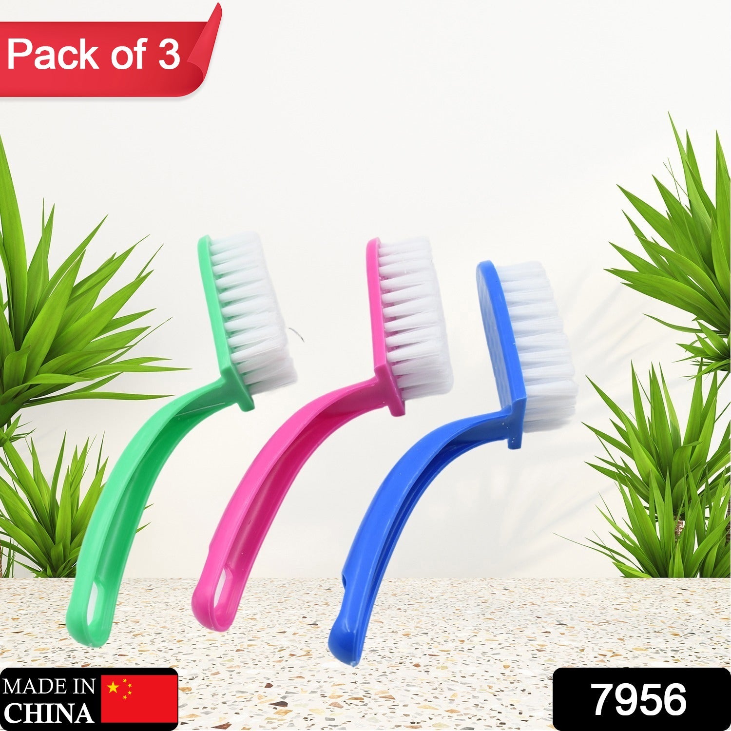 Multi-Purpose Kitchen Cleaning Brushes - Fish Cleaning Vegetable Cleaning Tool Cleaner Utensils Fruit Cleaning 3 Piece - Bhavnagar Deodap