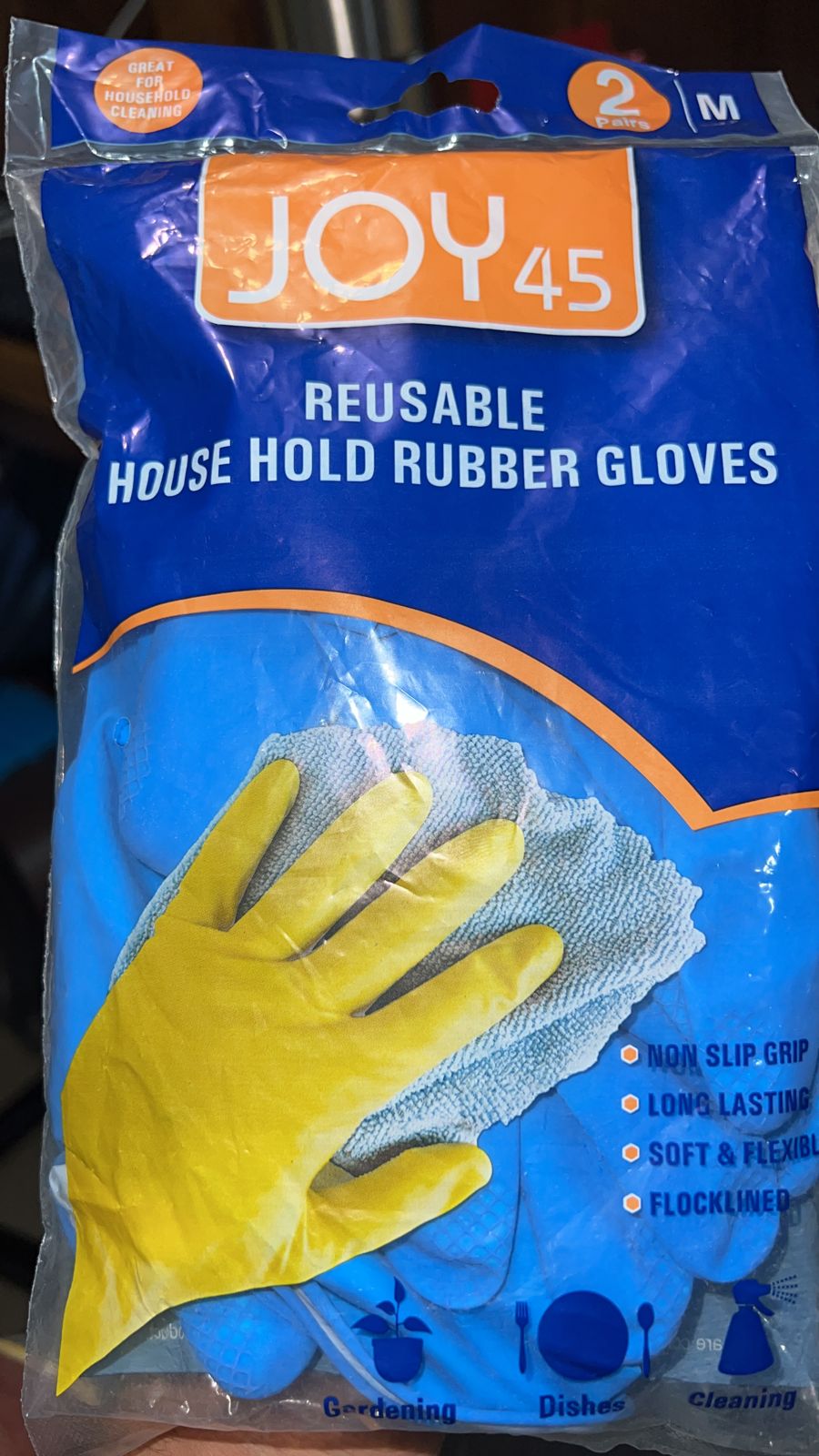 2 Pair Large Blue Gloves For Different Types Of Purposes Like Washing Utensils, Gardening And Cleaning Toilet Etc. - Bhavnagar Deodap