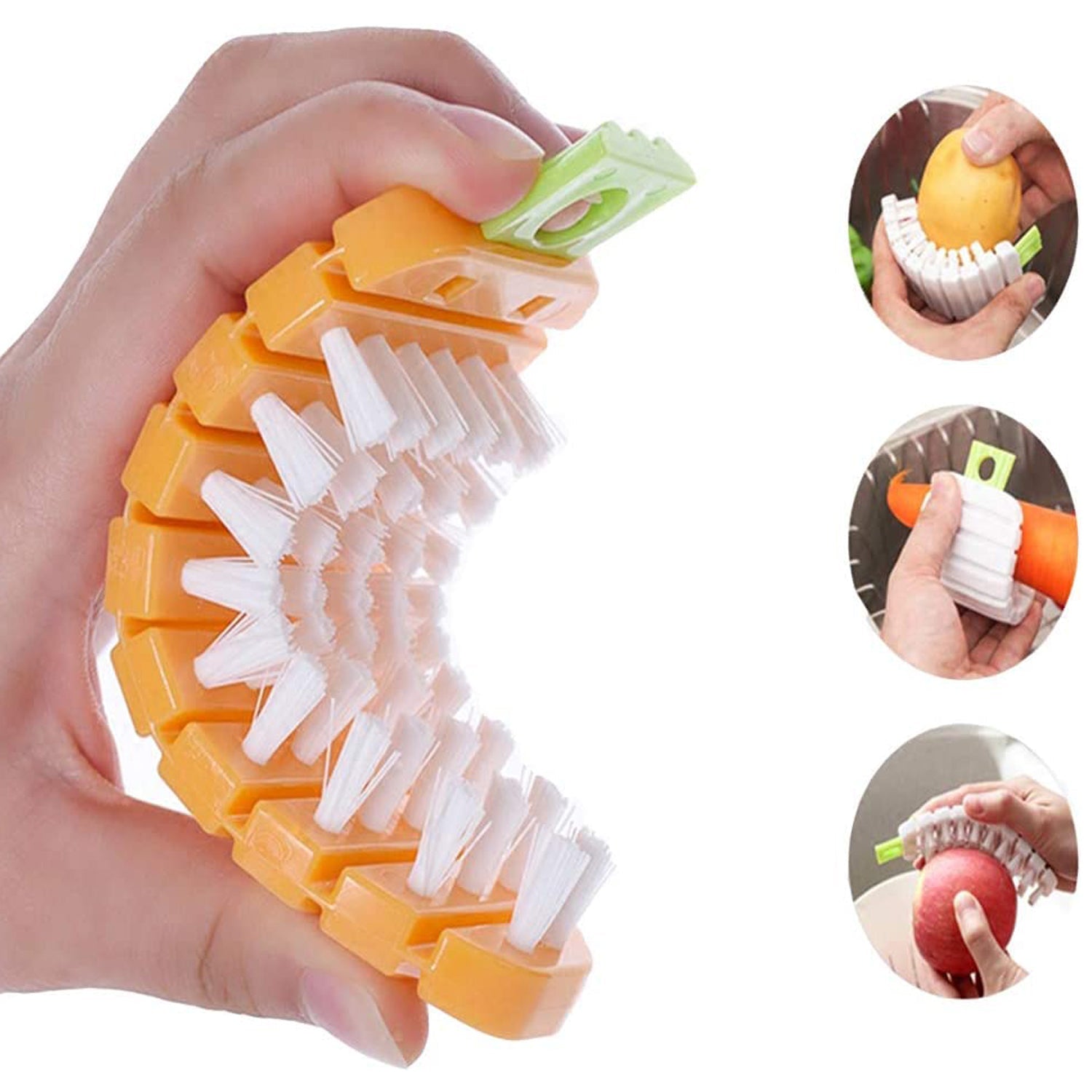 Vegetable Scrubbing Brush, Vegetable Scrubber Nonâ€‘Toxic Fruit Brush Carrot Shape Vegetable Brush for Potato for Vegetable - Bhavnagar Deodap