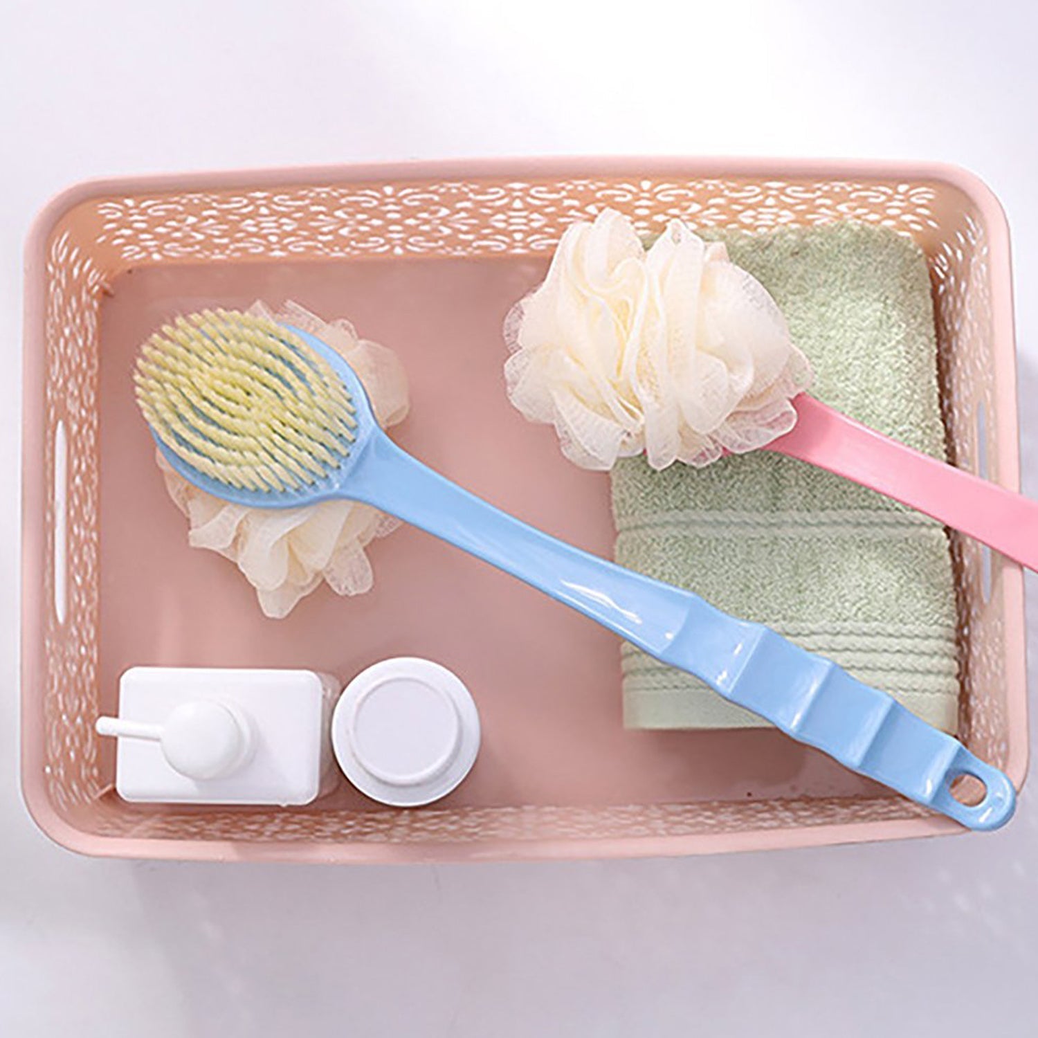 2in1 Bath Brush With Long Handle - Bhavnagar Deodap