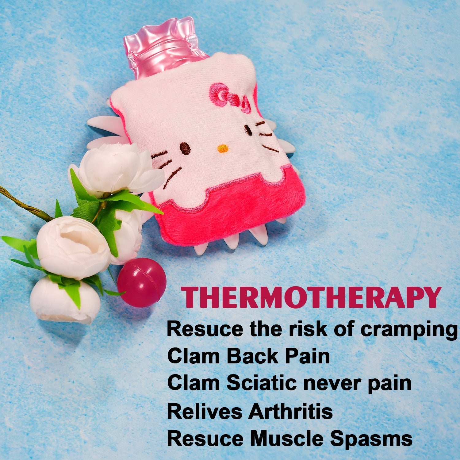 Pink Hello Kitty Small Hot Water Bag with Cover for Pain Relief - Bhavnagar Deodap