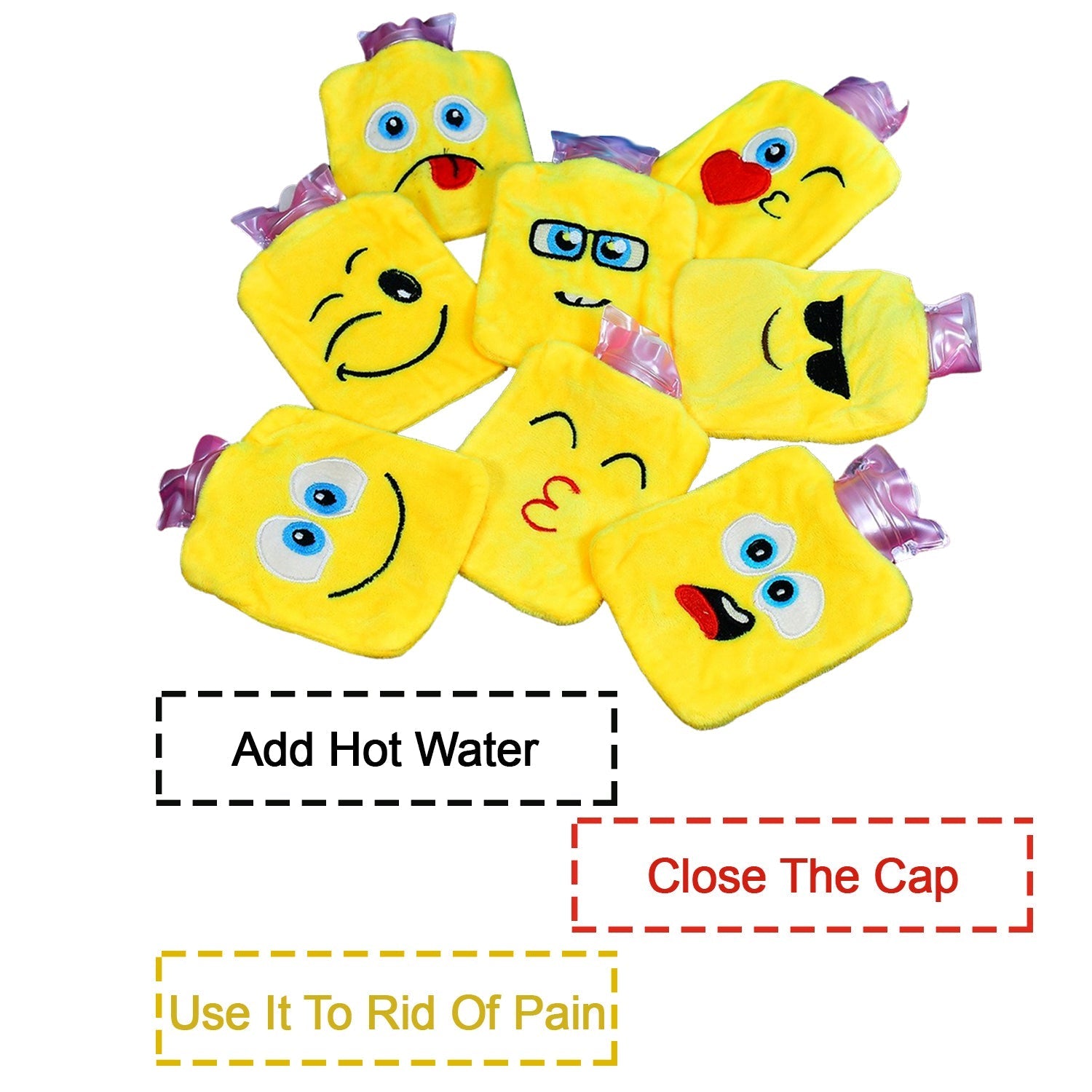 Fun Emoji Relief (1 Pc): Mini Hot Water Bag for Aches & Pains - Bhavnagar Deodap