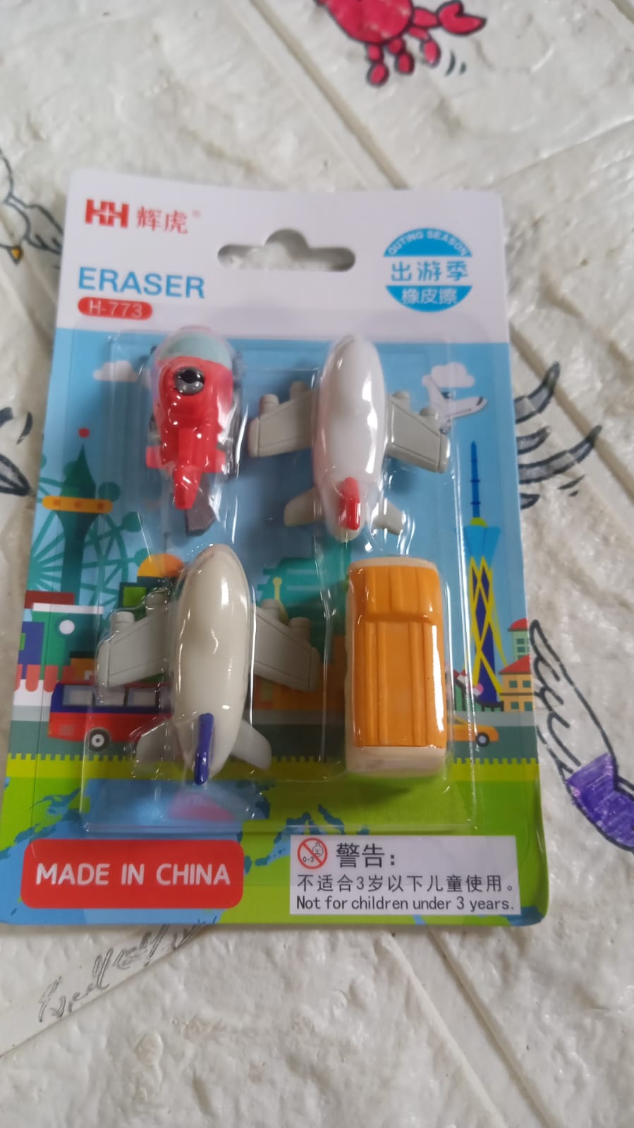 Vehicle Pattern Eraser School Stationery Use Eraser (4 Pc Set) - Bhavnagar Deodap