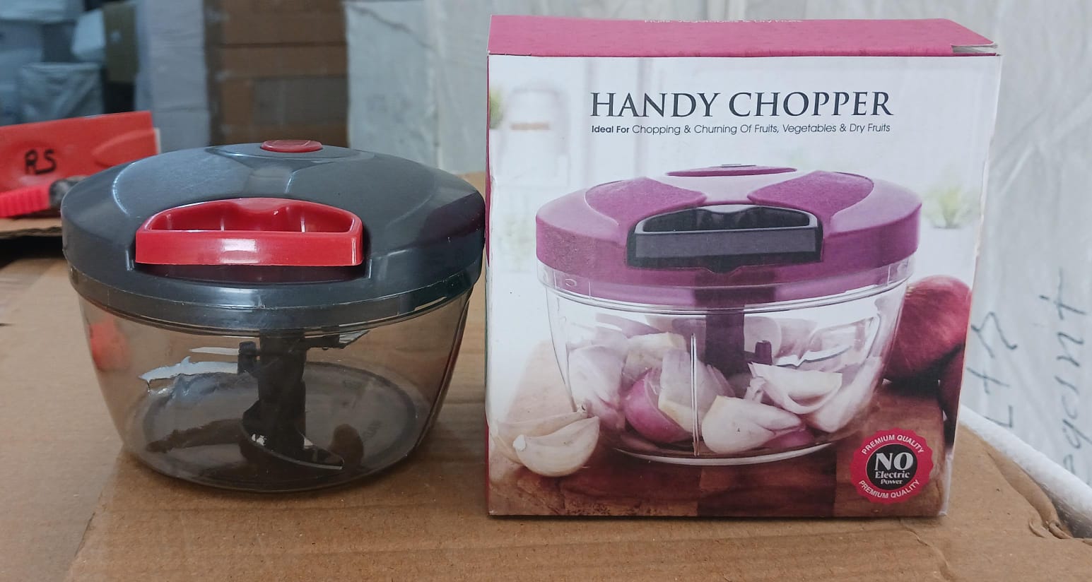 Handy Mini Plastic Vegetable Chopper Cutter, Onion Chopper Vegetables for Kitchen Accessories with 3 Blades - Bhavnagar Deodap