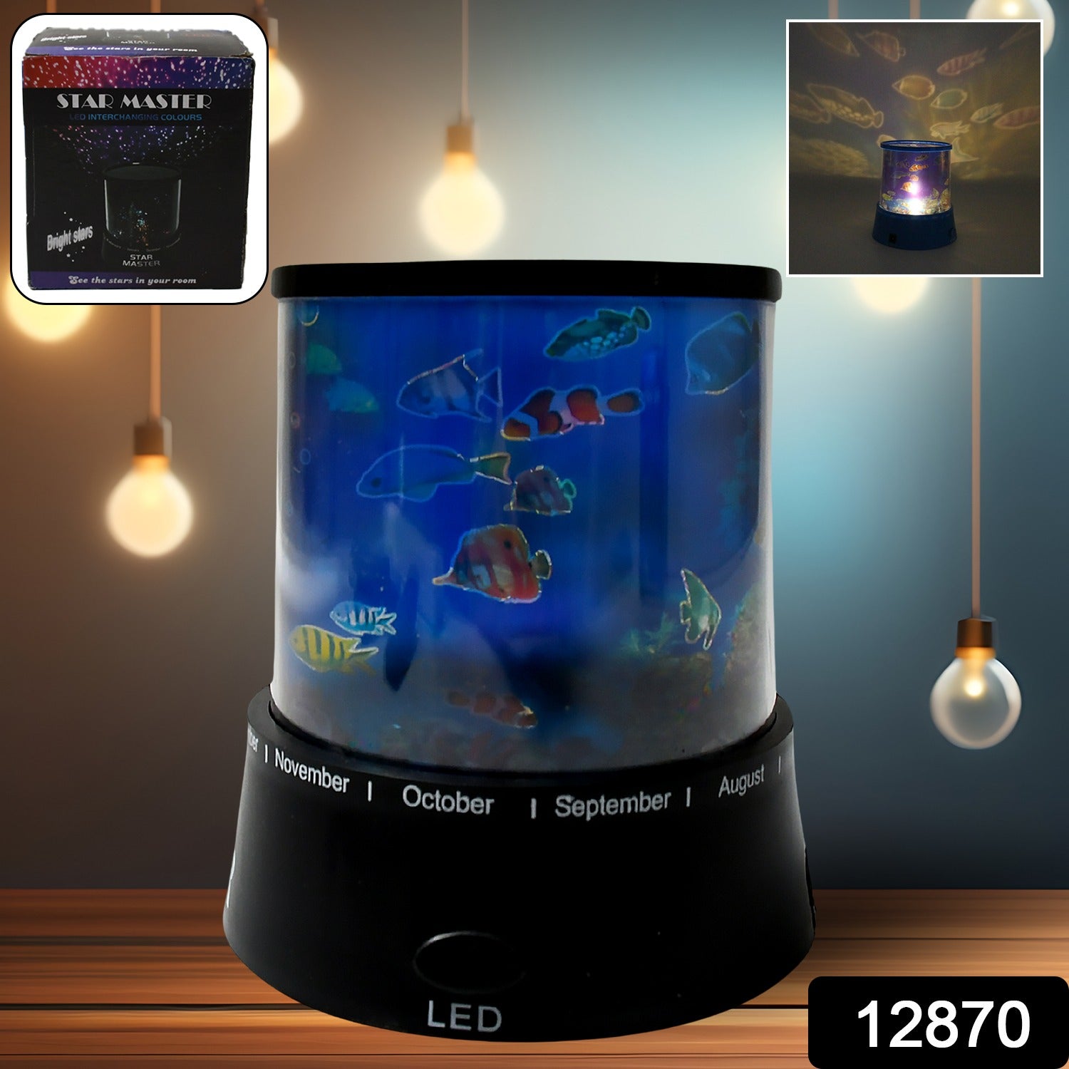 LED Projector Night Light Amazing Lamp, 3 Battery operated lamps, Rotation With the music Function, Master for Kids Bedroom Home Decoration Night Romantic Gift (Battery Not Included / 1 pc) - Bhavnagar Deodap