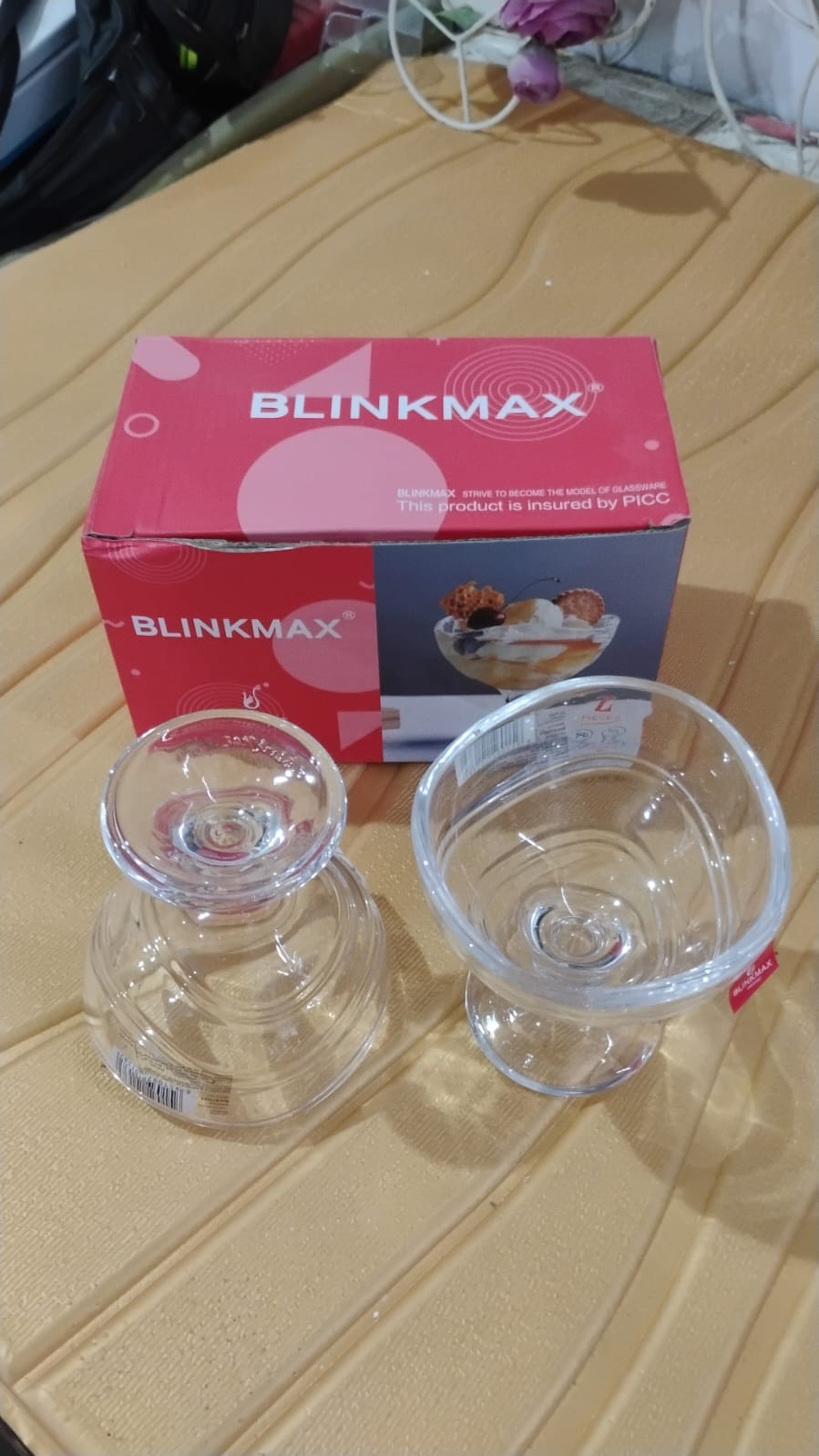 Glass Footed Dessert Bowl, Ice Cream Cup (2 Pcs Set) - Bhavnagar Deodap