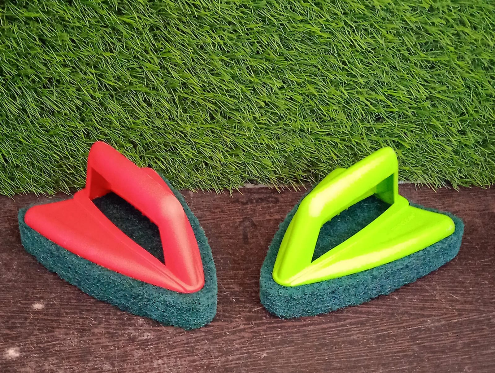 Bathroom Brush with abrasive scrubber for superior tile cleaning - Bhavnagar Deodap