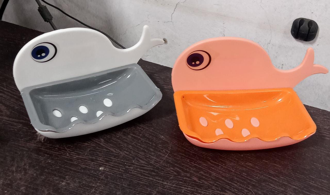 Fish Shape Double Layer Adhesive Waterproof Wall Mounted Soap Bar Holder Stand Rack for Bathroom Shower Wall Kitchen - Bhavnagar Deodap