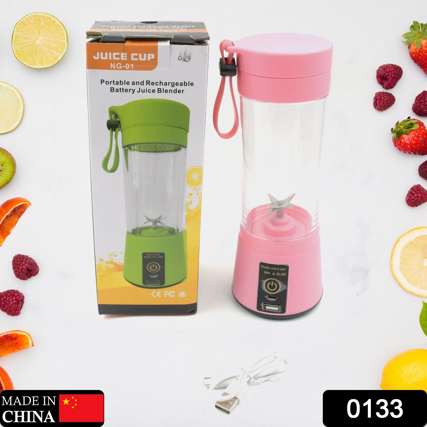 Multi-Purpose Portable USB Electric Juicer 6-Blades, Protein Shaker, Blender Mixer Cup (380 ML) - Bhavnagar Deodap