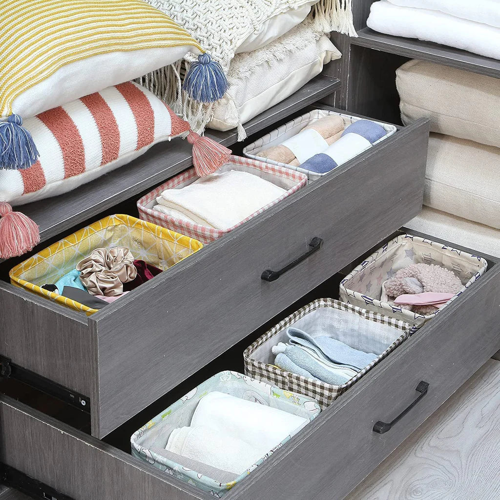 Foldable Multipurpose Storage Box Small Canvas Fabric Organizer Baskets - Bhavnagar Deodap