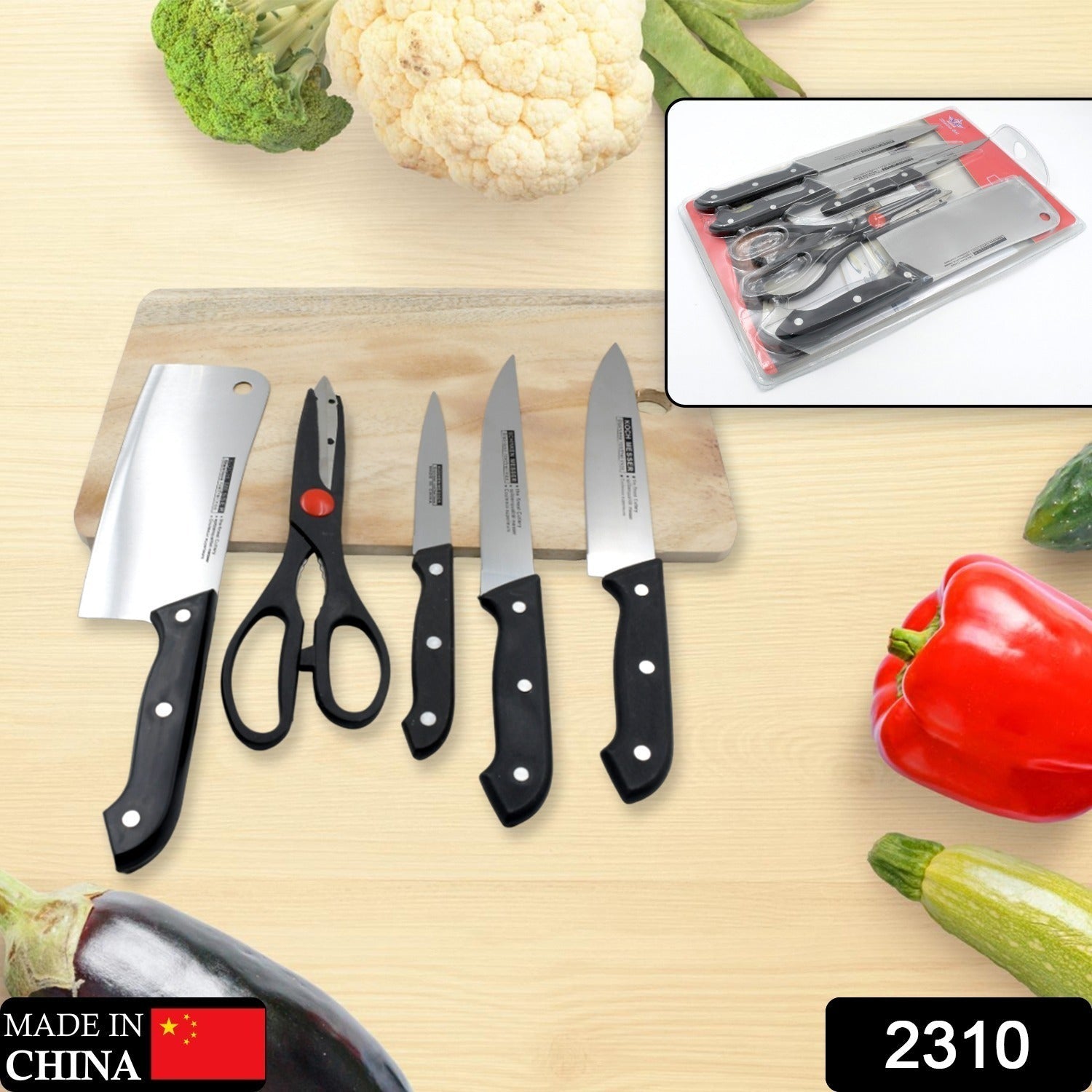 Stainless Steel 6 Piece Kitchen Knife Knives Set For Home Restaurant - Bhavnagar Deodap