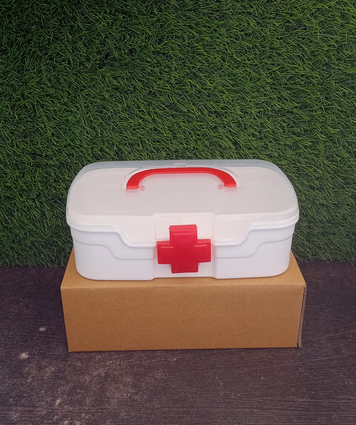 Medical Box, 1 Piece, Indoor Outdoor Medical Utility, Medicine Storage Box, Detachable Tray Medical Box Multi Purpose Regular Medicine, First Aid Box with Handle & Transparent Lid - Bhavnagar Deodap
