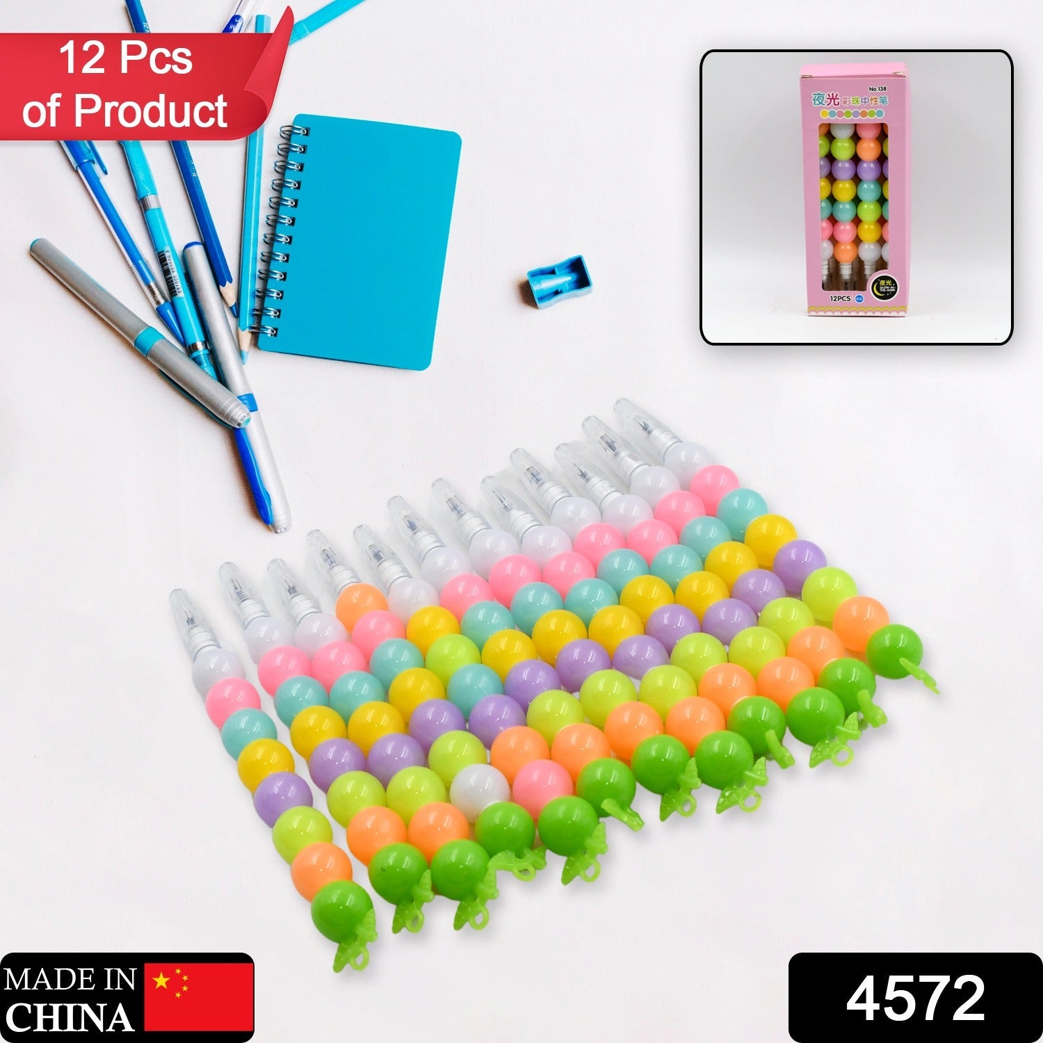 Stylish Pearls Pen Plastic Moti Non-Sharpening Design Pen Multicolor Pearls Moti Gel Pen, Fancy Designer Attractive Gel Pen for Kids Pack of (12 Pc Set ) - Bhavnagar Deodap