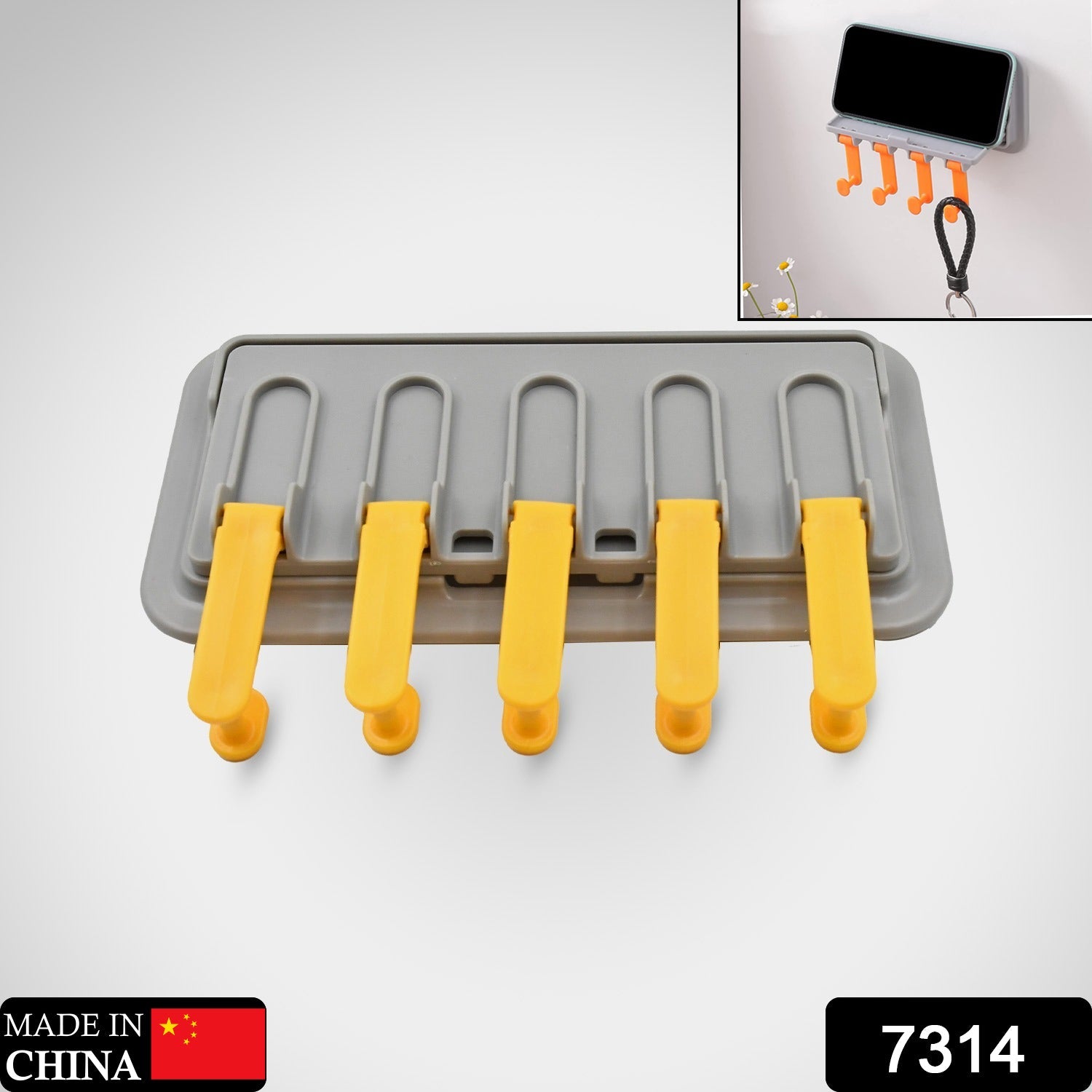 Multi-Purpose Hook up Wall Mounted Hook Towel Hook Rack Foldable Wall Hooks Mobile Holder Stand Towel Hangers Wall Mounted Coat Rack Foldable Hook, Mobile Stand - Bhavnagar Deodap