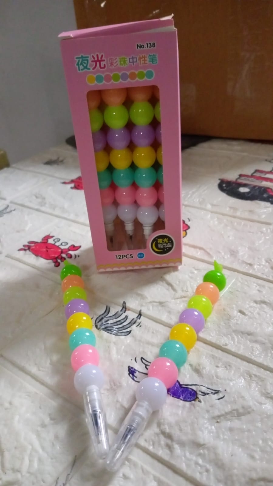 Stylish Pearls Pen Plastic Moti Non-Sharpening Design Pen Multicolor Pearls Moti Gel Pen, Fancy Designer Attractive Gel Pen for Kids Pack of (12 Pc Set ) - Bhavnagar Deodap