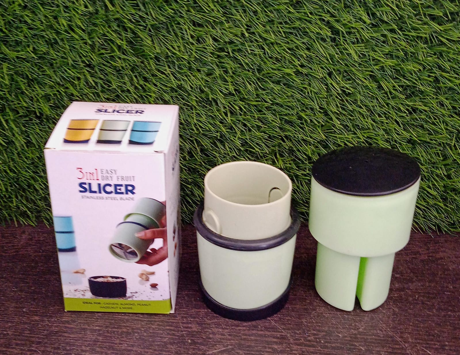 Plastic Dry Fruit and Paper Mill Grinder Slicer, Chocolate Cutter and Butter Slicer with 3 in 1 Blade, Standard, Multicolor - Bhavnagar Deodap