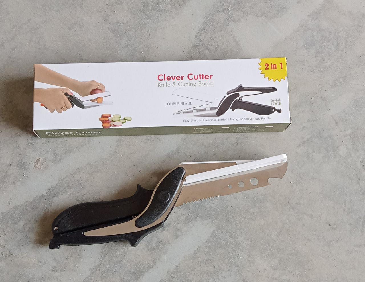 Stainless Steel 4 in 1 Clever Cutter, Black - Bhavnagar Deodap