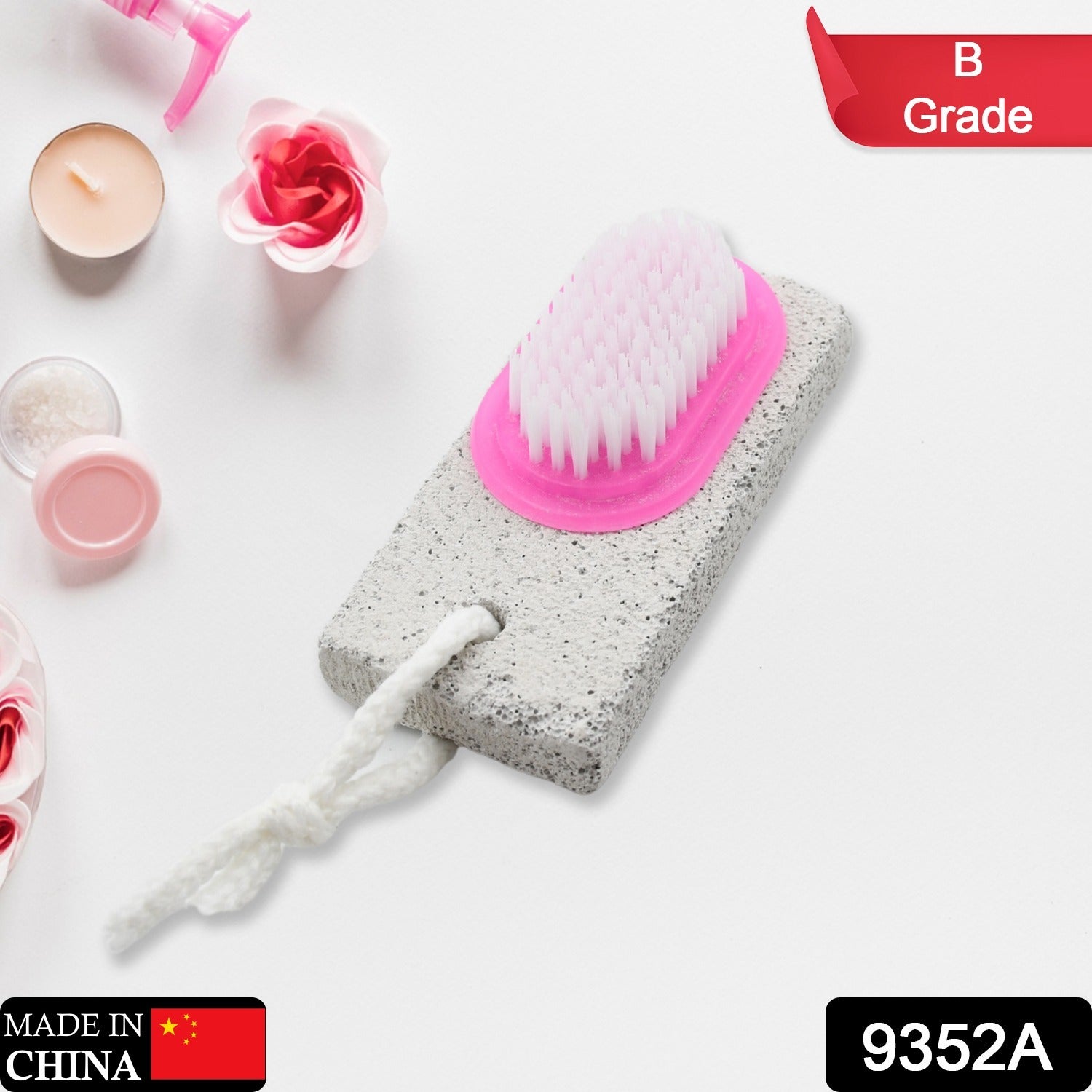 Hand and Foot Brush with pumice stone to Remove Dead Skin & Callus Stone Foot Scrubber Pedicure Brush For Dead Skin - Bhavnagar Deodap