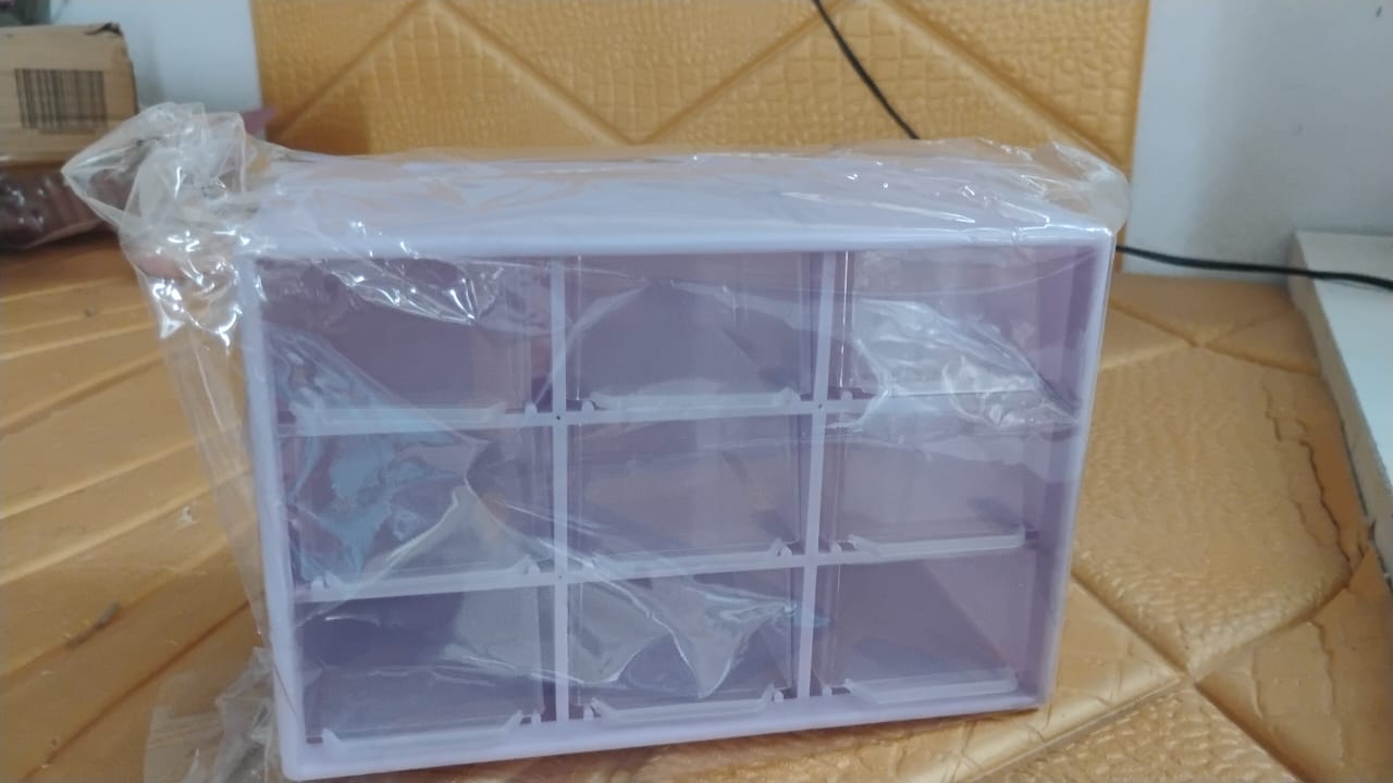 Plastic Compact Drawer Organizer for Jewellery (9 Compartment) - Bhavnagar Deodap