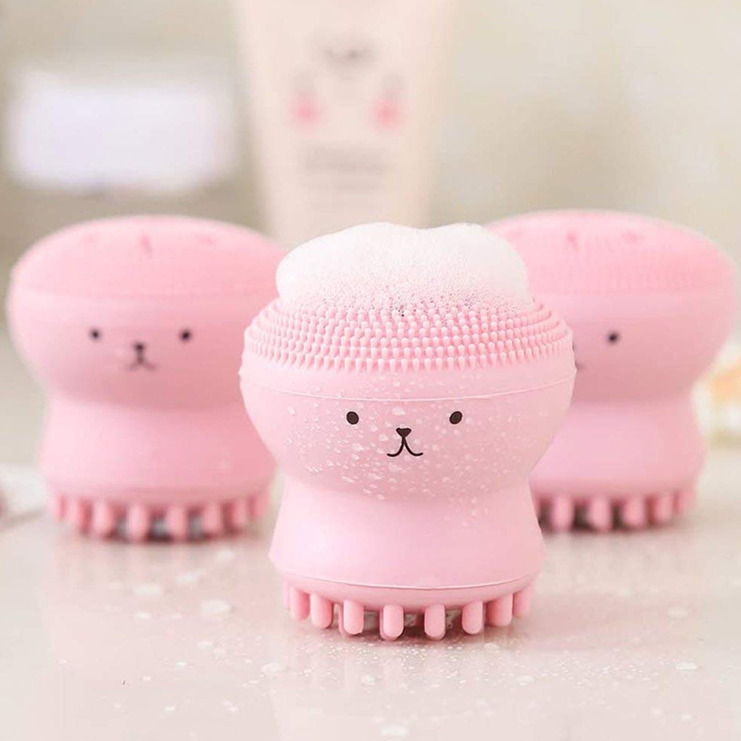 Facial Cleansing Brushes, Cute Octopus Shape Silicone Face Scrubber Massager Skincare Tool (1PC) - Bhavnagar Deodap