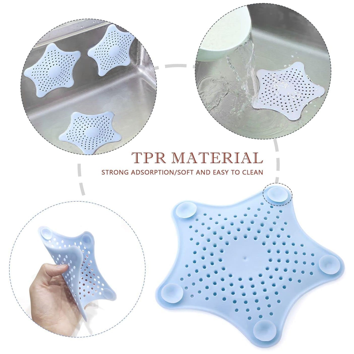 Star Drain Strainer: Catches Hair & Prevents Clogs (Kitchen/Bath) - Bhavnagar Deodap