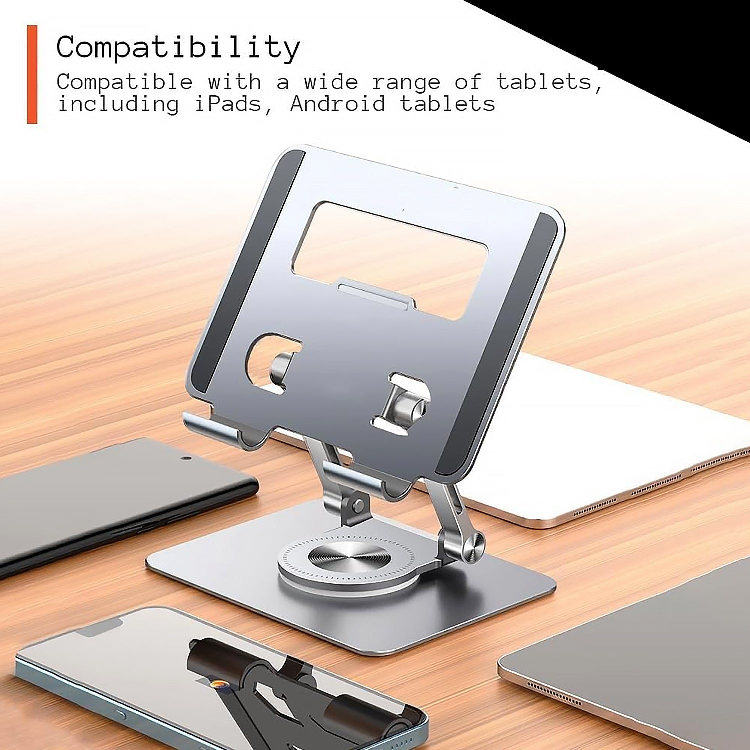 Aluminum Alloy 360°Rotating Bracket, Adjustable Laptop Stand, Portable Foldable Ergonomic Laptop Support - Bhavnagar Deodap