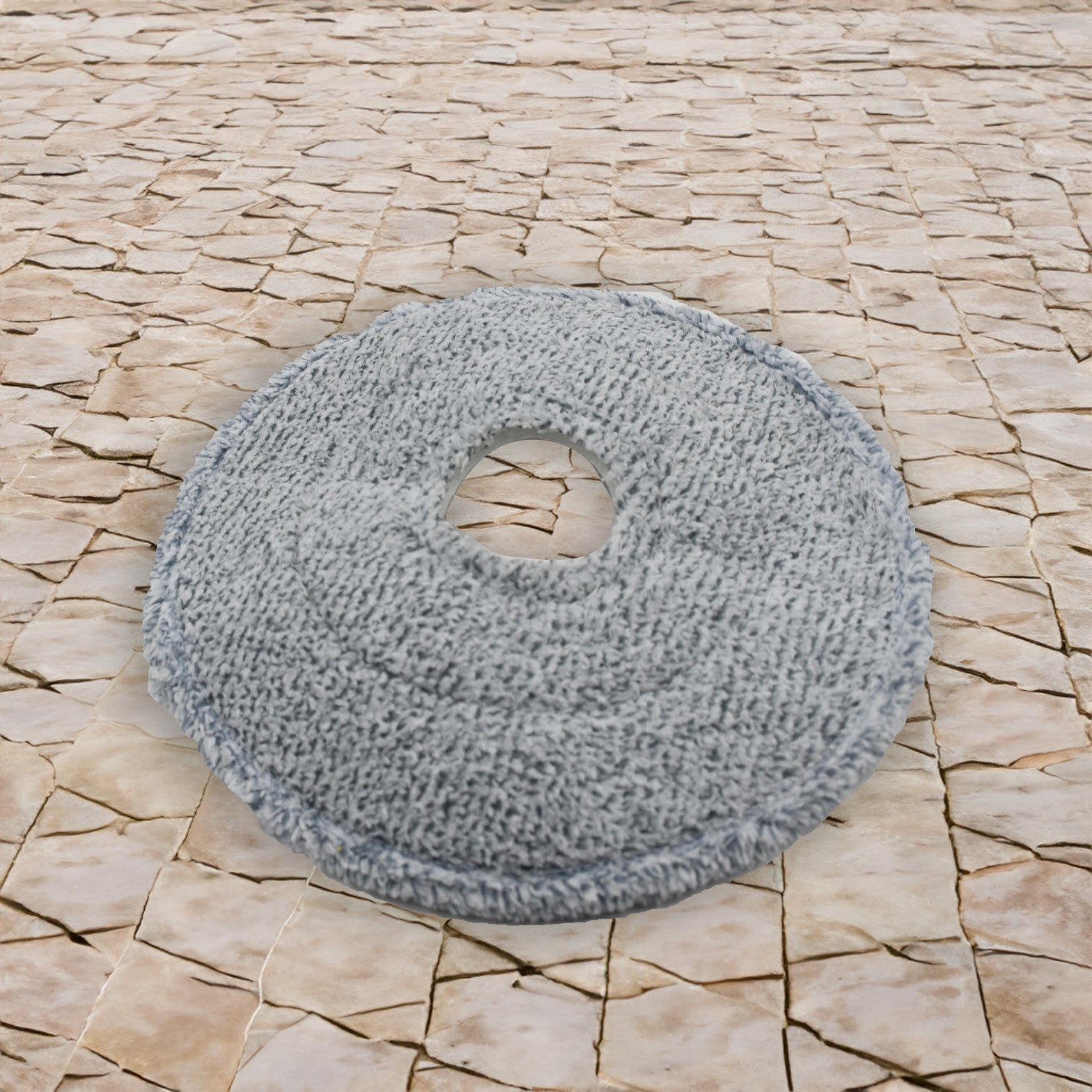 Round Shape Mop Head  with 1 Pad Extra Clean Water Spin Mop with Separate Water Bucket, Suitable for All Types of Flooring, Separates Dirty and Clean Water, Wet - Bhavnagar Deodap