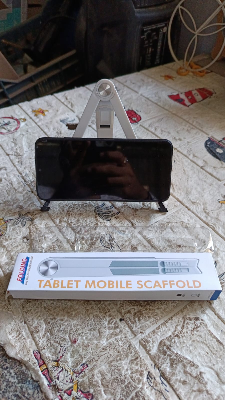 Slim Tablet Mobile Stand Adjustable Foldable Tablet Stand Scaffold (1 Pc) - Bhavnagar Deodap