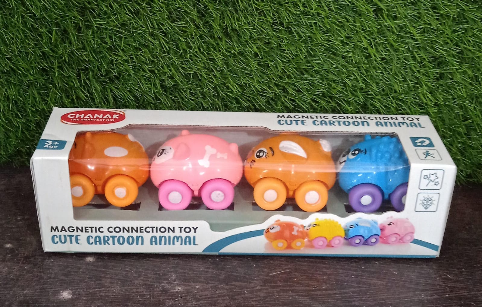 Magnetic Connection Toy, Cute Cartoon Animal, Colorful Magnetic Mini Cartoon Animal Car Intelligence Kids Toy Home Decor, Train Set (4 Pc Set) - Bhavnagar Deodap